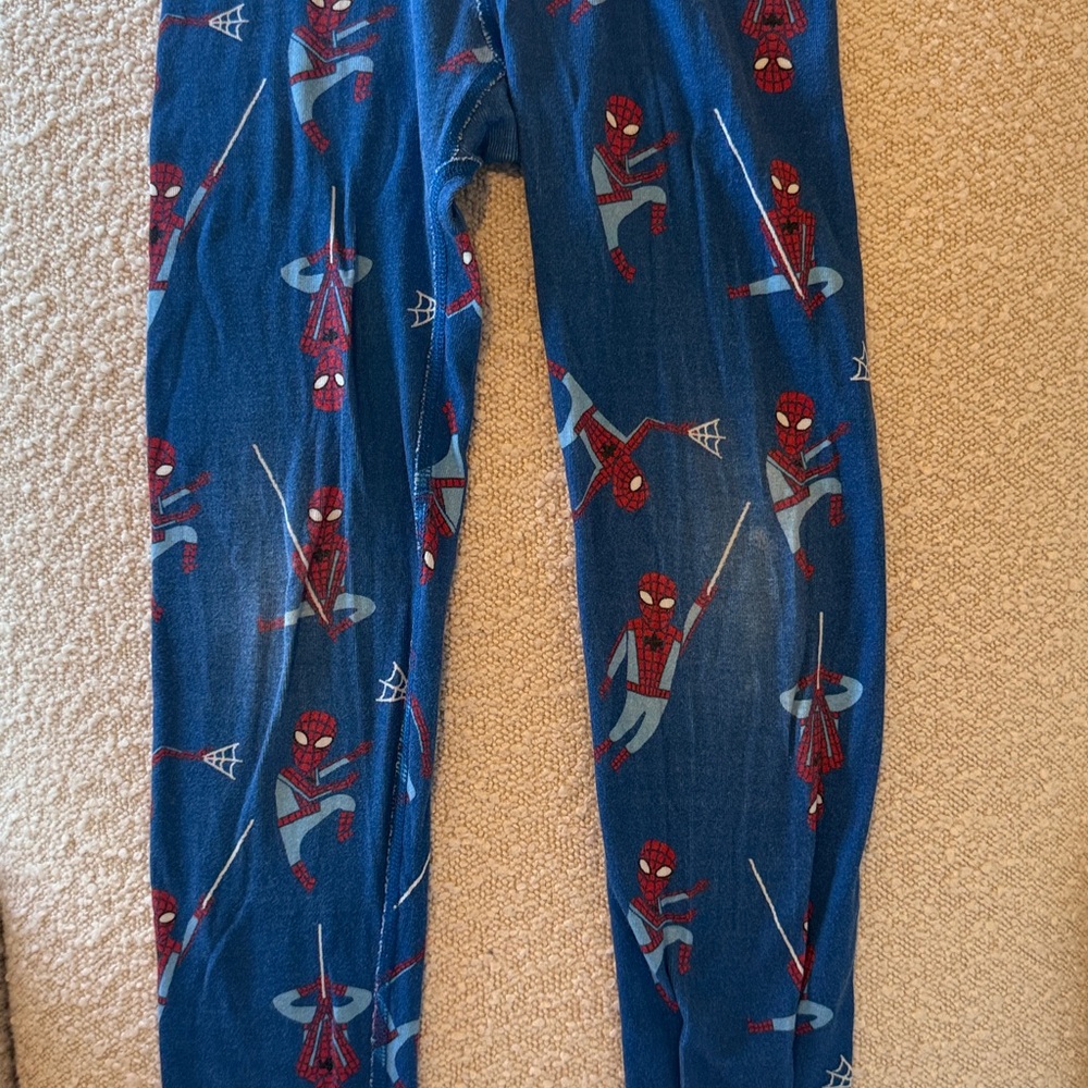PLAY COND. Hanna Andersson Marvel Spiderman Long John Organic Pajamas Size 130 8 - Picture 2 of 9